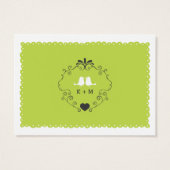 Boho Swirls, Curls, a Banner & Lovebird Wedding Visitekaartje (Achterkant)