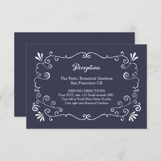 Boho Swirls (Verwisselbare kleur) Huwelijksinsert Informatiekaartje (Voorkant / Achterkant)