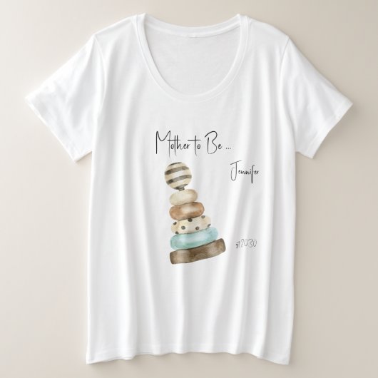 Boho T-Shirt voor aanstaande moeder voor babyshowe (Design voorkant)
