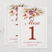 Boho Tafelkaart Spaans Menu (Voorkant / Achterkant)