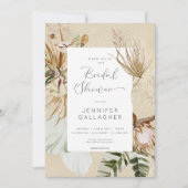 Boho Tan Floral Grass Vrijgezellenfeest Kaart (Voorkant)