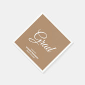Boho Tan Minimalist Modern Graduation Party Servet (Hoek)