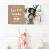 Boho Tan Modern Classic Foto Afstuderen Spandoek (Insitu)
