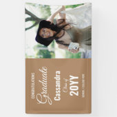 Boho Tan Modern Classic Foto Afstuderen Spandoek (Verticaal)