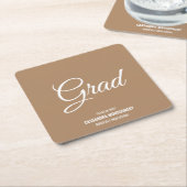 Boho Tan Modern Graduation Party Kartonnen Onderzetters (Schuin)