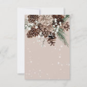 Boho Tan Pine Winter Sparkle QR Code RSVP Kaartje (Achterkant)