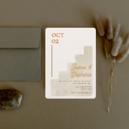 Boho Tan Ranch Trouw Uitnodigingen