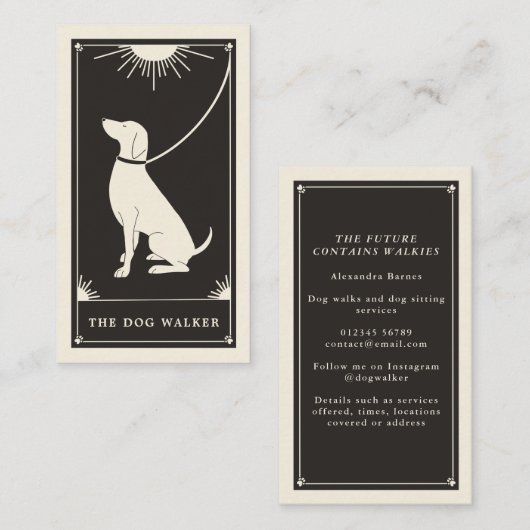 Boho Tarot Dog visitekaartje (Voorkant / Achterkant)