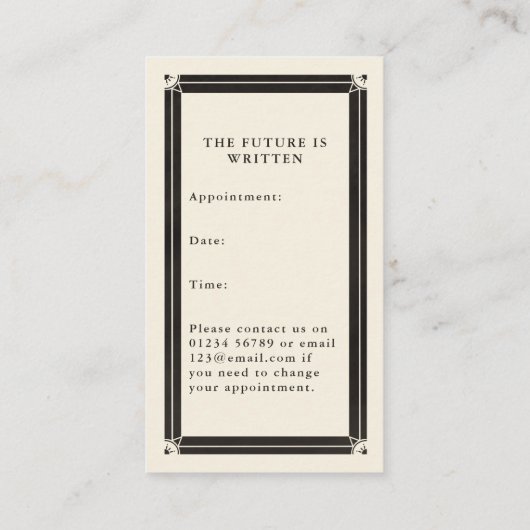 Boho Tarot hartAppointment Visitekaartje (Achterkant)