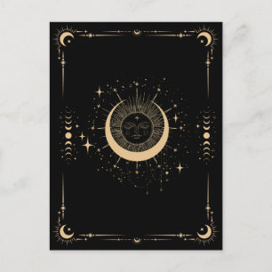 Boho tarot maan zon briefkaart