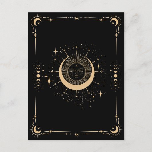 Boho tarot maan zon briefkaart (Voorkant)