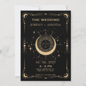Boho tarot maan zon Huwelijksuitnodiging Save The Date (Voorkant)