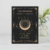 Boho tarot maan zon Huwelijksuitnodiging Save The Date (Staand voorkant)