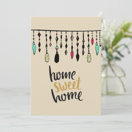 Boho Tassels Housewarming Party nodigt Kaart (Staand voorkant)