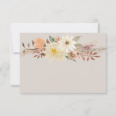 Boho Taupe Aardse Herfst Bloemstuk Pampas Gras Bru RSVP Kaartje (Achterkant)
