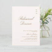 Boho Taupe Elegant Kalligrafie repetitie diner Kaart (Staand voorkant)