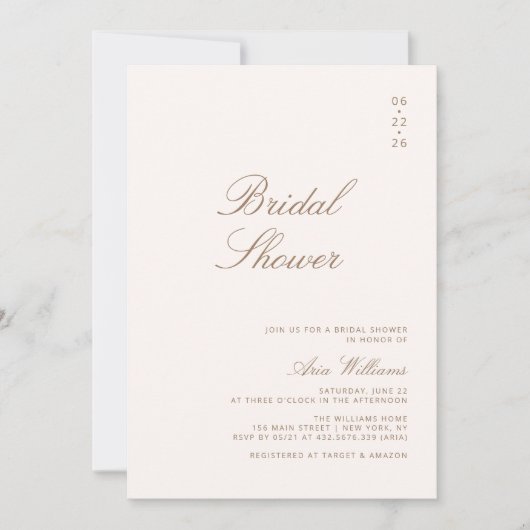 Boho Taupe Elegant Kalligrafie Vrijgezellenfeest Kaart (Voorkant)