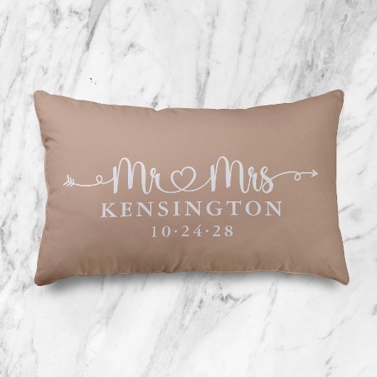 Boho Taupe Script Typography personaliseerde de he Accent Kussen