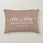 Boho Taupe Script Typography personaliseerde de he Accent Kussen (Voorkant)