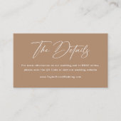 Boho Taupe trouwgegevens Informatiekaartje (Voorkant)