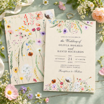 Boho Taupe Wilde Bloemenweide Trouwdag