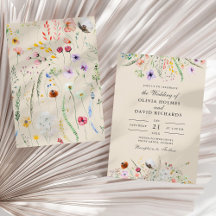 Boho Taupe Wilde Bloemenweide Trouwdag