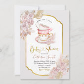 Boho Tea Party Baby shower Uitnodiging (Voorkant)