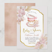 Boho Tea Party Baby shower Uitnodiging (Voorkant / Achterkant)