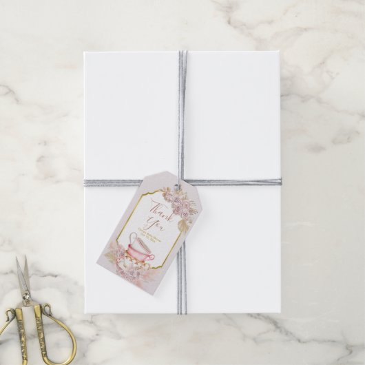 Boho  Tea Party Bedankt Label Cadeaulabel (Met Touw)