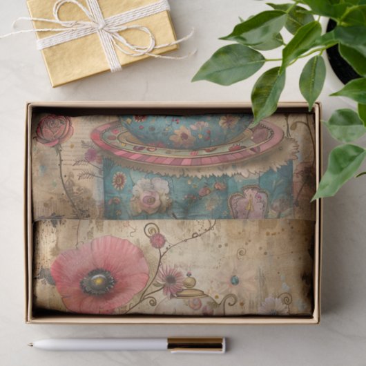 BOHO TEA PARTY DECOUPAGE TISSUEPAPIER (Geschenk)