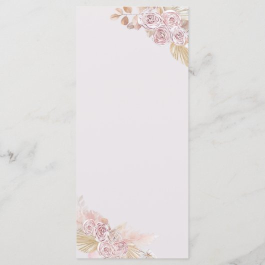 Boho  Tea Party Menu (Achterkant)