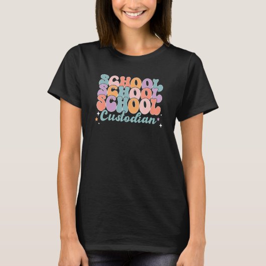 Boho Teach Love Inspire School Custodian Back to S T-shirt (Voorkant)