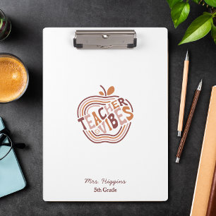 Boho Teacher Apple Waardering Gift Klembord