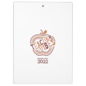 Boho Teacher Apple Waardering Gift Klembord (Achterkant)