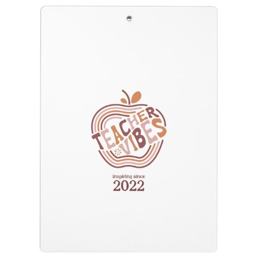 Boho Teacher Apple Waardering Gift Klembord (Achterkant)