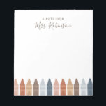 Boho Teacher Appreciation Crayon Notitieblok<br><div class="desc">Verrassend de leraar in je leven of behandel jezelf (als je de leraar bent) op dit notitiepad,  met tekenaars in een warm en neutraal kleurenpalet! Pas de tekst met de naam van uw ontvanger aan.</div>