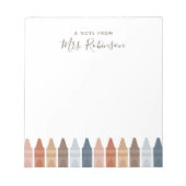 Boho Teacher Appreciation Crayon Notitieblok (Voorkant)