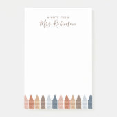 Boho Teacher Appreciation Crayon Post-it Notes (Voorkant)