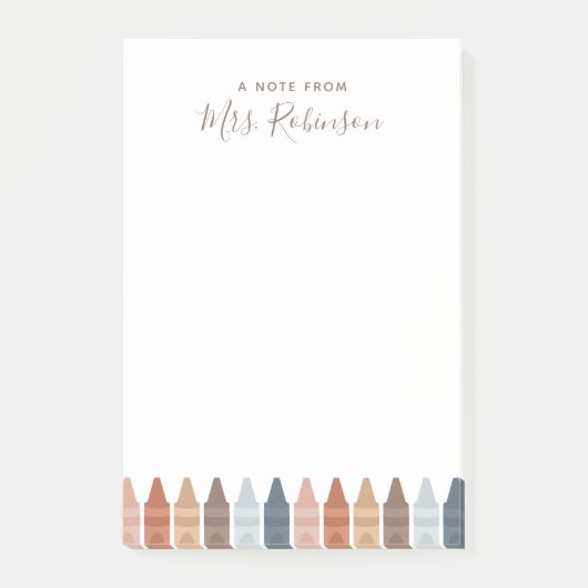 Boho Teacher Appreciation Crayon Post-it Notes (Voorkant)