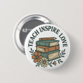 Boho Teacher - Teach Inspire Love  Ronde Button 5,7 Cm (Voorkant /achterkant)