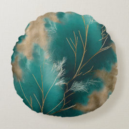 Boho Teal Kussen – Abstract Huisdecoratie Ontwerp