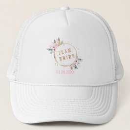 Boho Team Bride pastell Blumen Trucker Pet