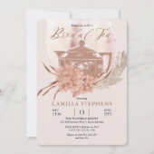 Boho Teapot | Hydrangeas | Pampas Grass Bridal Tea Kaart (Voorkant)