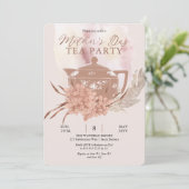 Boho Teapot Hydrangeas Pampas Moederdag Tea IV Kaart (Staand voorkant)