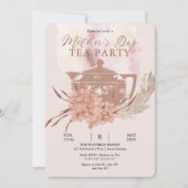 Boho Teapot Hydrangeas Pampas Moederdag Tea IV Kaart (Voorkant)