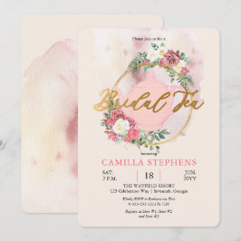 Boho Teapot | Roze roze rode bridale theehoes Kaart