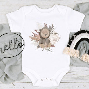 Boho Teddy Bear Baby Bodysuit