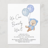 Boho Teddy Bear Baby Boy Shower Uitnodiging (Voorkant)