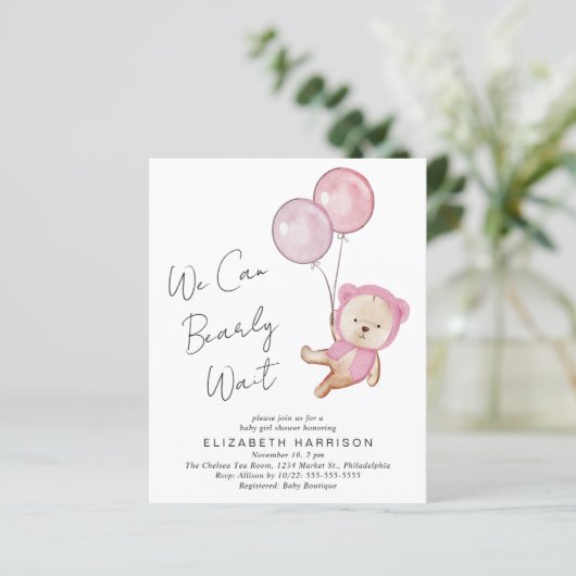 Boho Teddy Bear Baby Girl Shower (Staand voorkant)