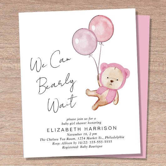 Boho Teddy Bear Baby Girl Shower